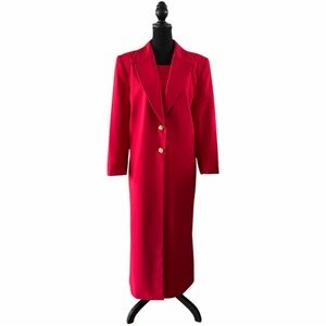Daniela by Neicy’s Red 3pc Skirt Suit w/Pearl Buttons, Size 16